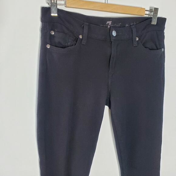 7 For All Mankind Denim - 7 for all mankind black stretchy "the skinny" pants  Size 29 GUC